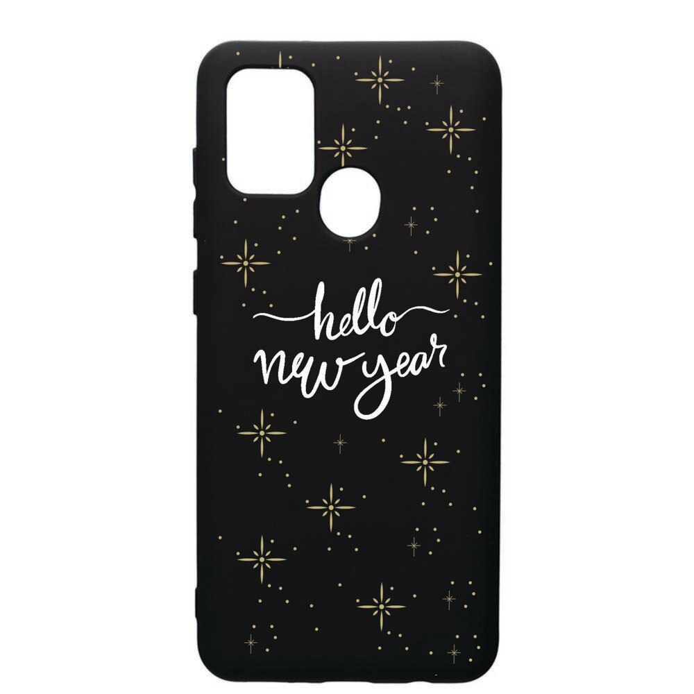Husa de protectie Samsung Galaxy A21, Hello New Year, silicon, cu interiorul din material textil, protectie camera, PB173