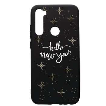 Husa de protectie Xiaomi Redmi Note 8, Hello New Year, silicon, cu interiorul din material textil, protectie camera, PB173 Husa de protectie Xiaomi Redmi Note 8, Hello New Year, silicon, cu interiorul din material textil, protectie camera, PB173
