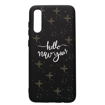 Husa de protectie Samsung Galaxy A30S, Hello New Year, silicon, cu interiorul din material textil, protectie camera, PB173 Husa de protectie Samsung Galaxy A30S, Hello New Year, silicon, cu interiorul din material textil, protectie camera, PB173