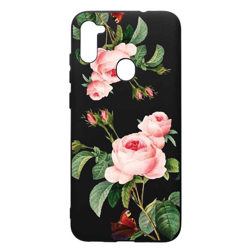 Husa de protectie Samsung Galaxy A11, Rose, silicon, cu interiorul din material textil, protectie camera, PB172