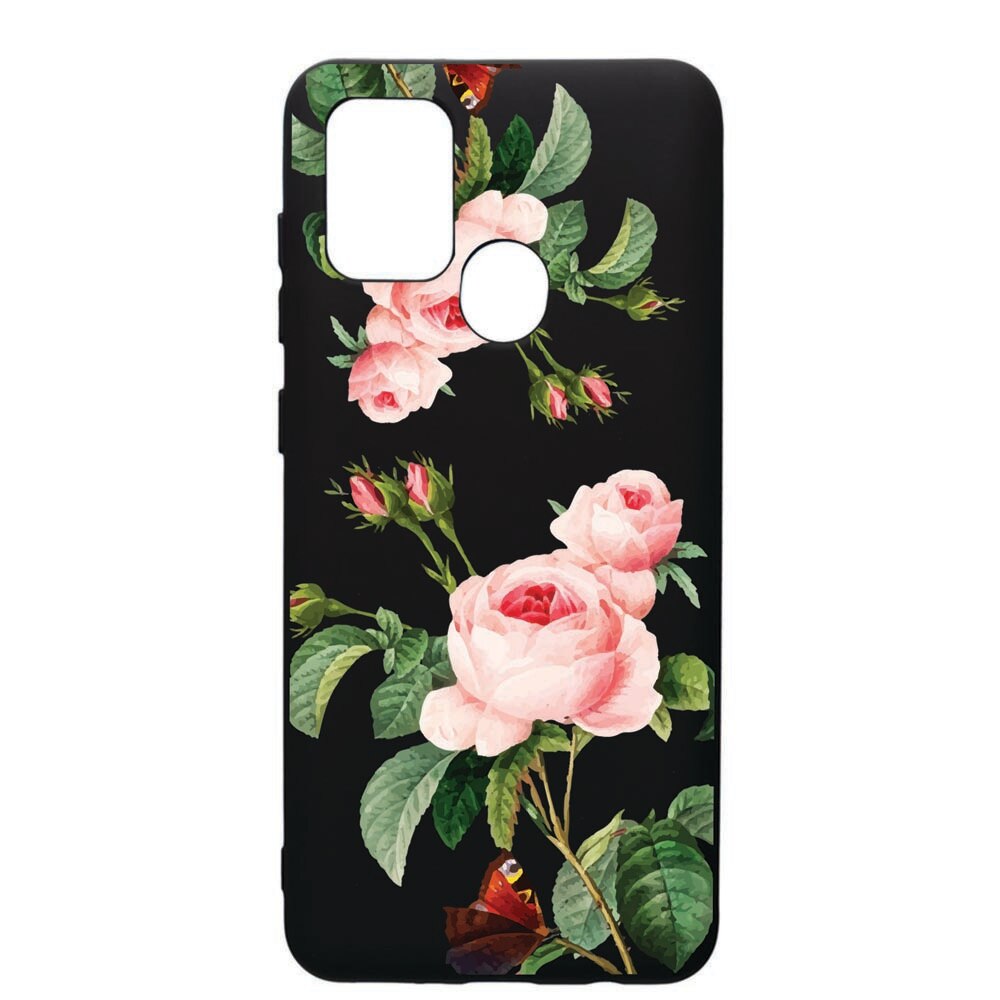 Husa de protectie Samsung Galaxy A21, Rose, silicon, cu interiorul din material textil, protectie camera, PB172