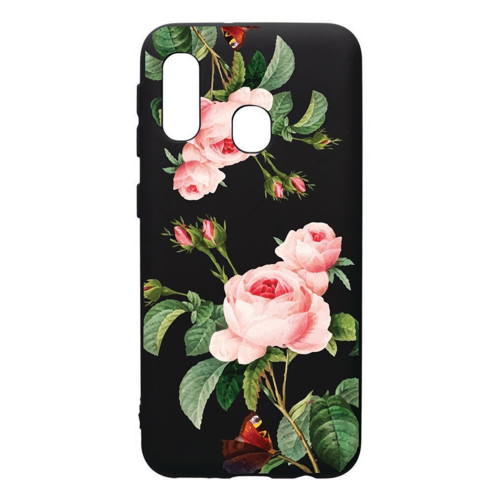 Husa de protectie Samsung Galaxy A20E, Rose, silicon, cu interiorul din material textil, protectie camera, PB172
