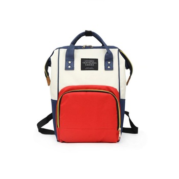 Rucsac multifunctional de umar bleumarin cu rosu din panza oxford pentru bebelusi, copii si mamici, 39cm x26cm x18cm Rucsac multifunctional de umar bleumarin cu rosu din panza oxford pentru bebelusi, copii si mamici, 39cm x26cm x18cm