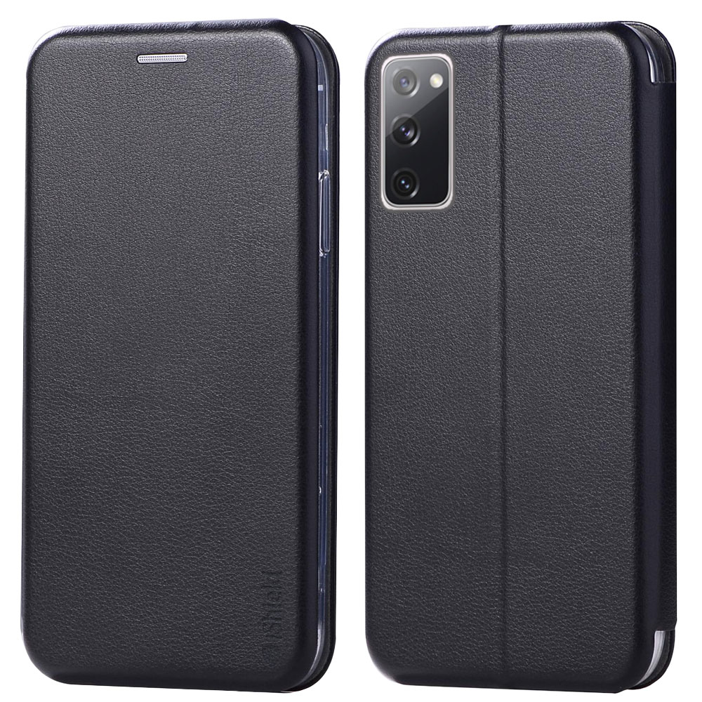 Husa carte pentru Samsung S20 FE (Fan Edition) - Flip Book cu magnet integrat, buzunar interior, piele eco, iShield - NEAGRA