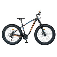 bicicleta mtb cu roti de 26quot echipare shimano cadru aluminiu frane disc hidraulice fataspate 21 viteze negruportocaliualbastru fat bike carpat aventus genius cu cauciucuri late imagen 2_0_
0