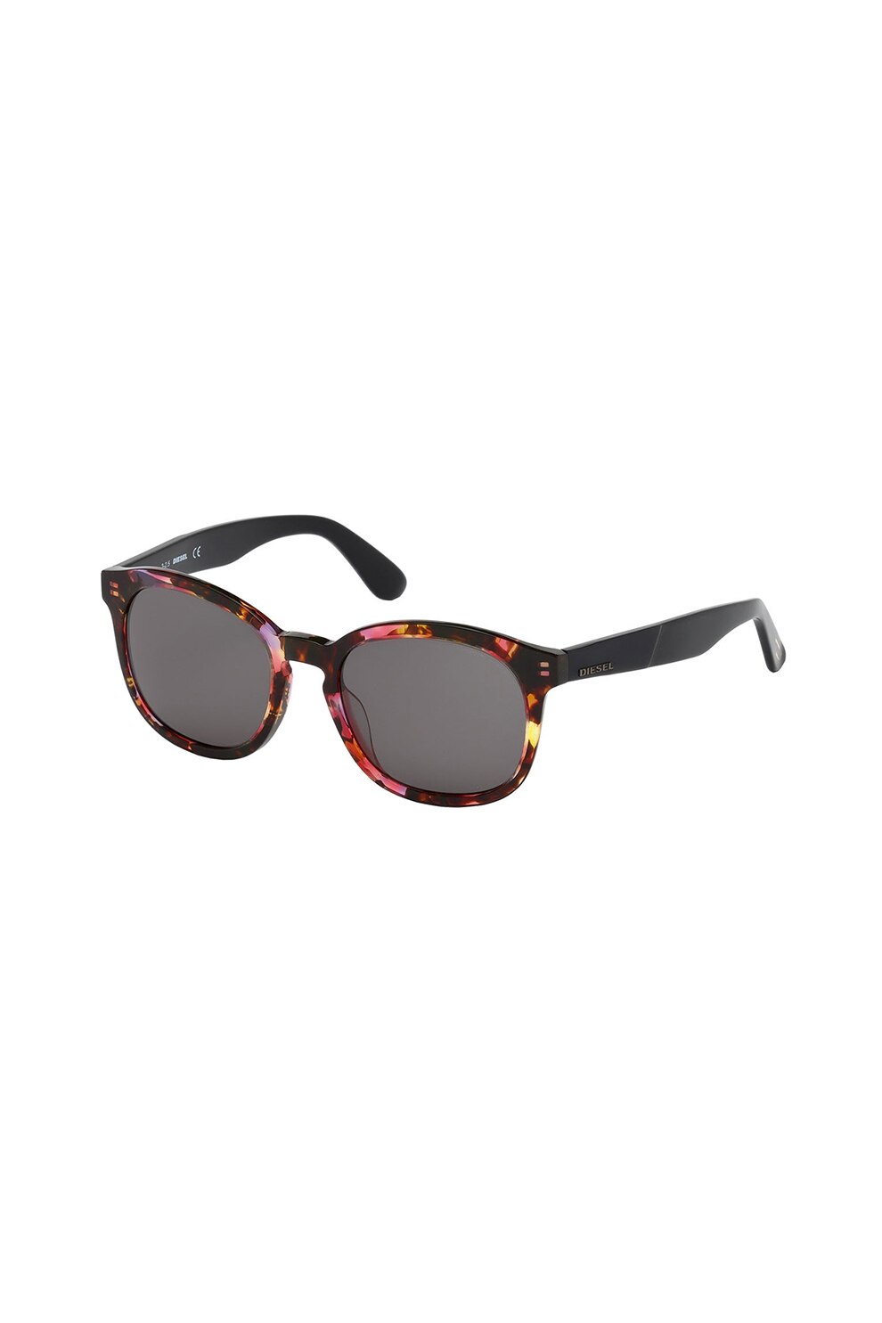 Diesel, Ochelari de soare unisex cu lentile ovale, Negru/Roz, 52-19-145 Standard