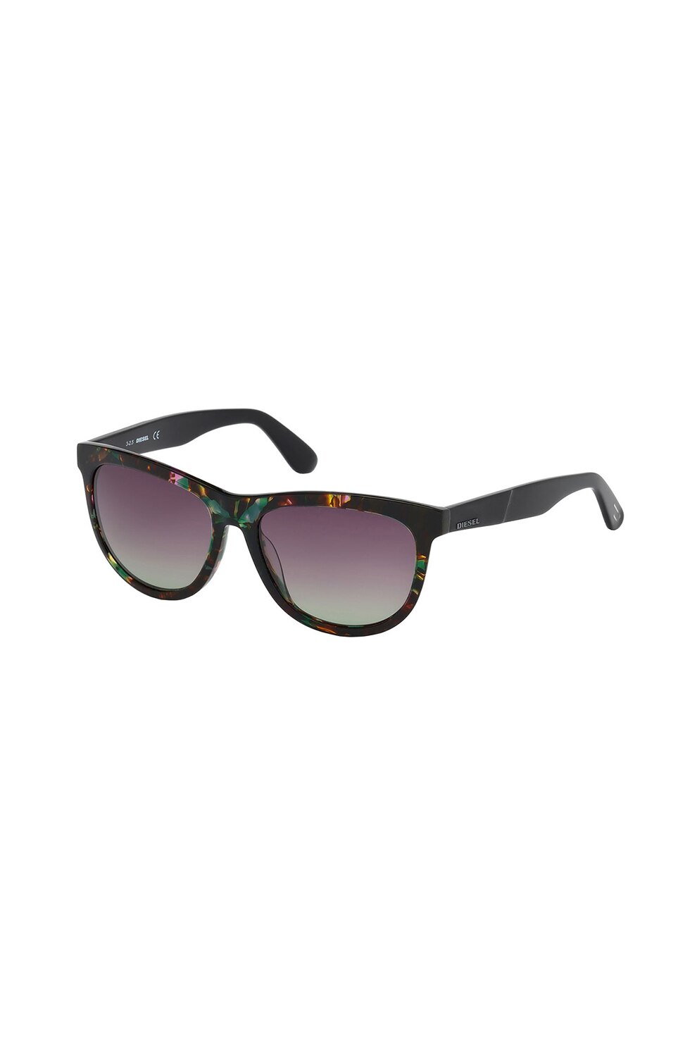 Diesel, Ochelari de soare unisex cu model, Negru/Verde, 55-16-145 Standard