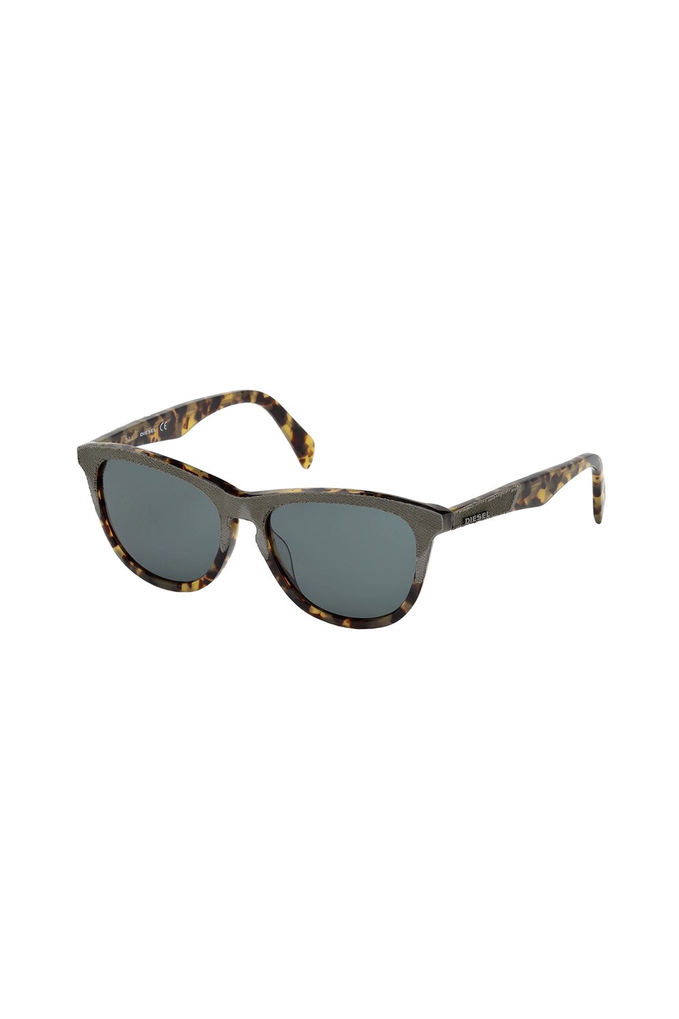 Diesel, Ochelari de soare unisex cu rame de material textil, Gri/Maro/Galben, 54-16-145 Standard