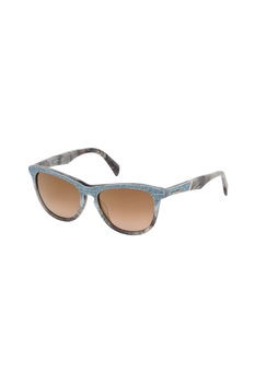 Diesel, Ochelari de soare unisex cu rame cu material textil, albastru deschis, gri deschis, 54-16-145 Standard Diesel, Ochelari de soare unisex cu rame cu material textil, albastru deschis, gri deschis, 54-16-145 Standard