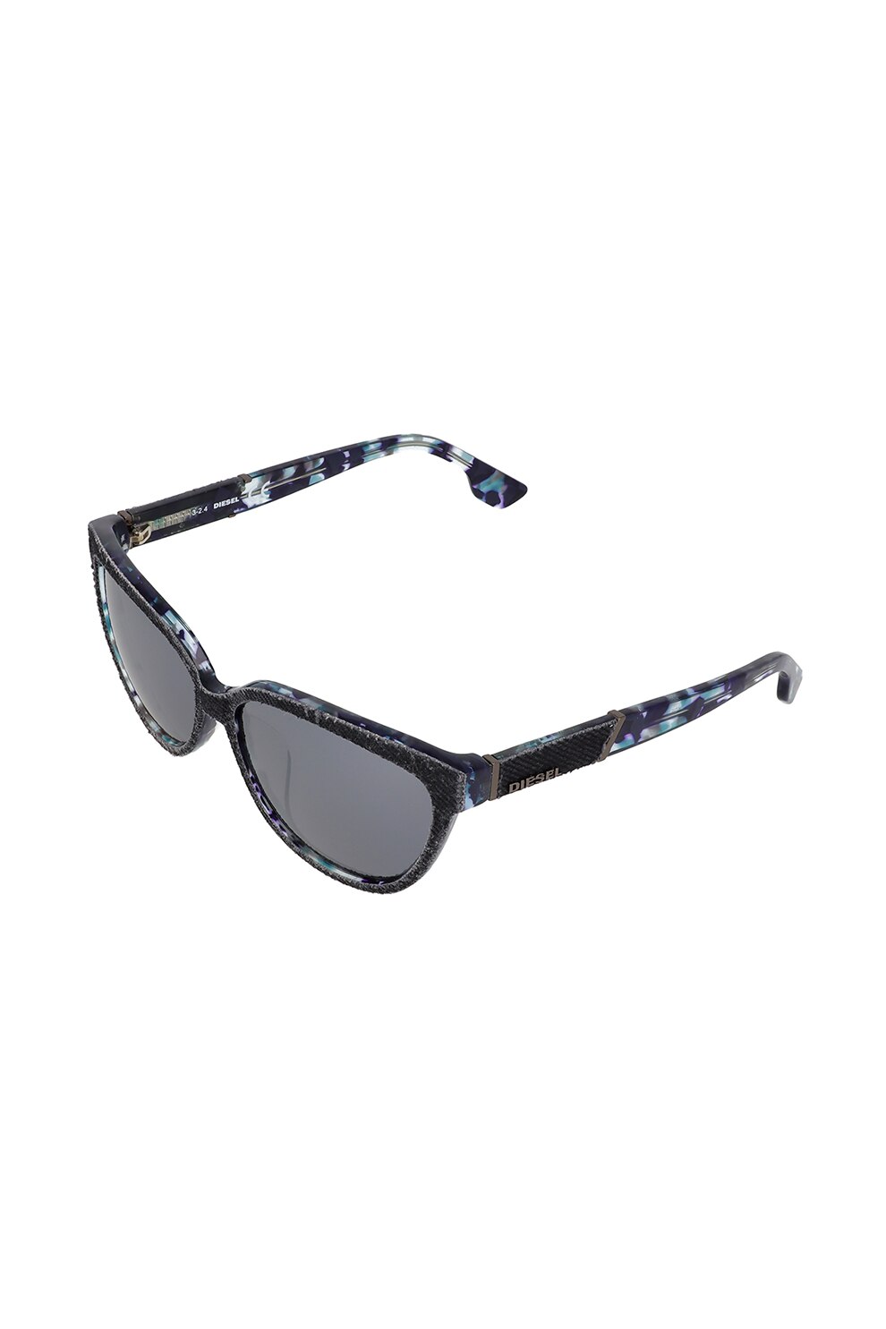 Diesel, Ochelari de soare cat-eye unisex cu logo, Negru/Albastru, 59-14-135 Standard