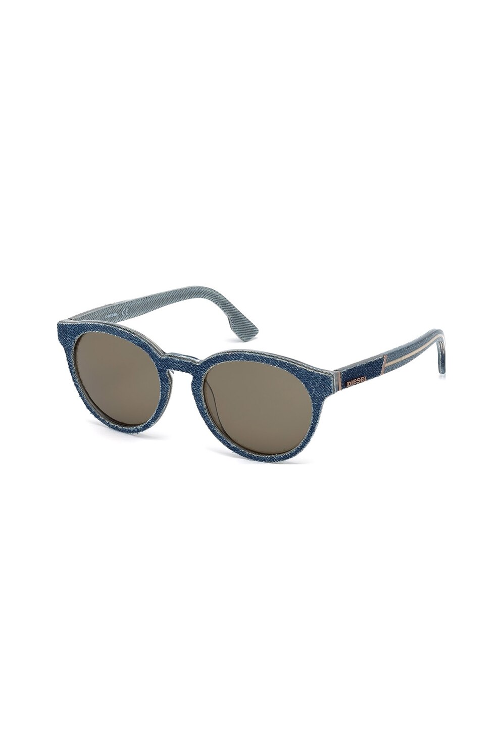 Diesel, Ochelari de soare pantos unisex cu lentile uni, Albastru inchis/Alb prafuit, 50-20-145 Standard