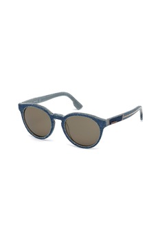 Diesel, Ochelari de soare pantos unisex cu lentile uni, Albastru inchis/Alb prafuit, 50-20-145 Standard Diesel, Ochelari de soare pantos unisex cu lentile uni, Albastru inchis/Alb prafuit, 50-20-145 Standard