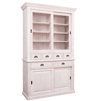 bufet szel-mob cu 2 usi glisante 2 sertare bas  4 sertare 2 usi sticla glisante sup culoare gri periat adanc 100 lemn masiv 142x48x225 cm imagen 15_0_
0