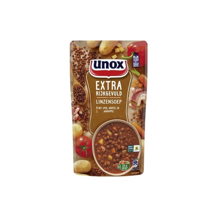 Supa de linte, cu bacon, Unox, Olanda, 570 ml