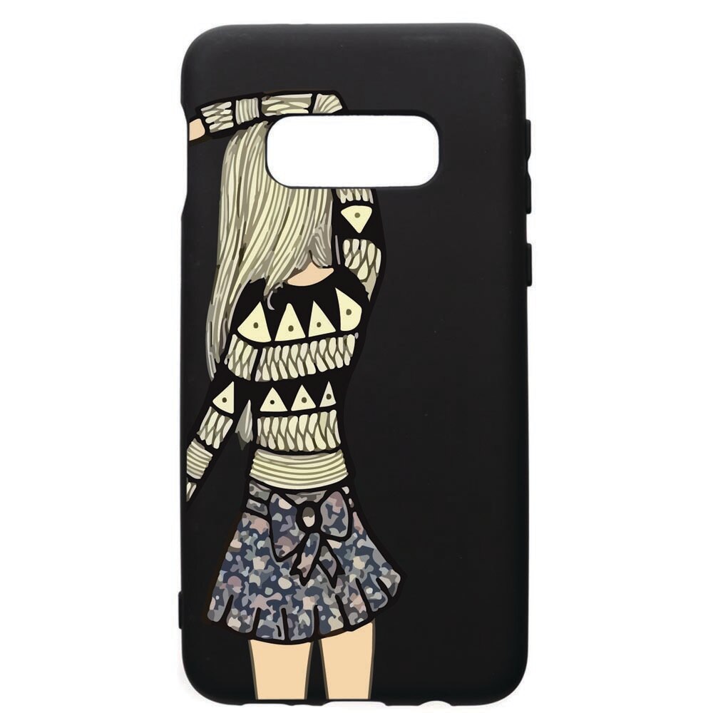 Husa de protectie Samsung Galaxy S10E, Girl, silicon, cu interiorul din material textil, protectie camera, PB187