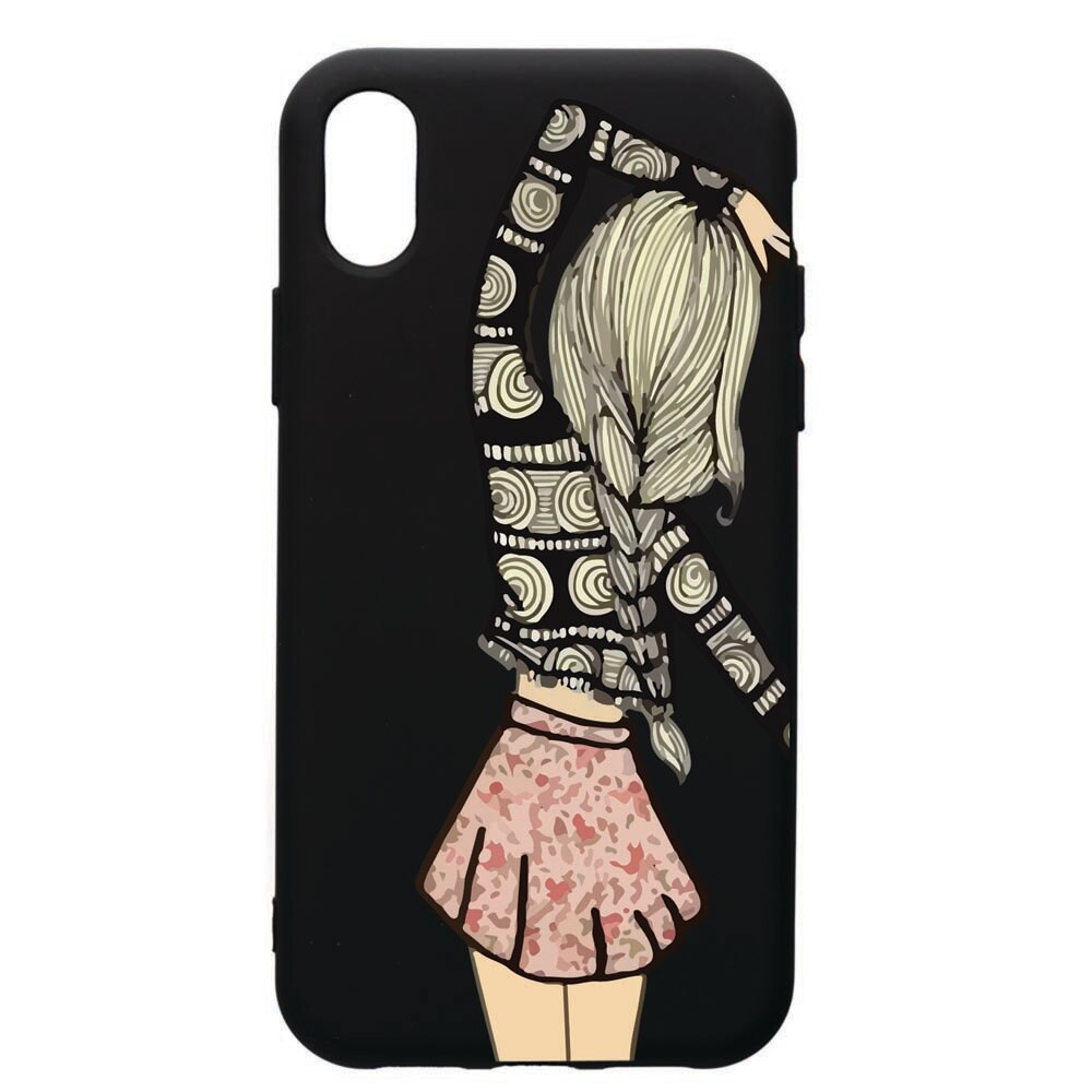 Husa de protectie Apple iPhone XS / iPhone X, Girl, silicon, cu interiorul din material textil, protectie camera, PB188