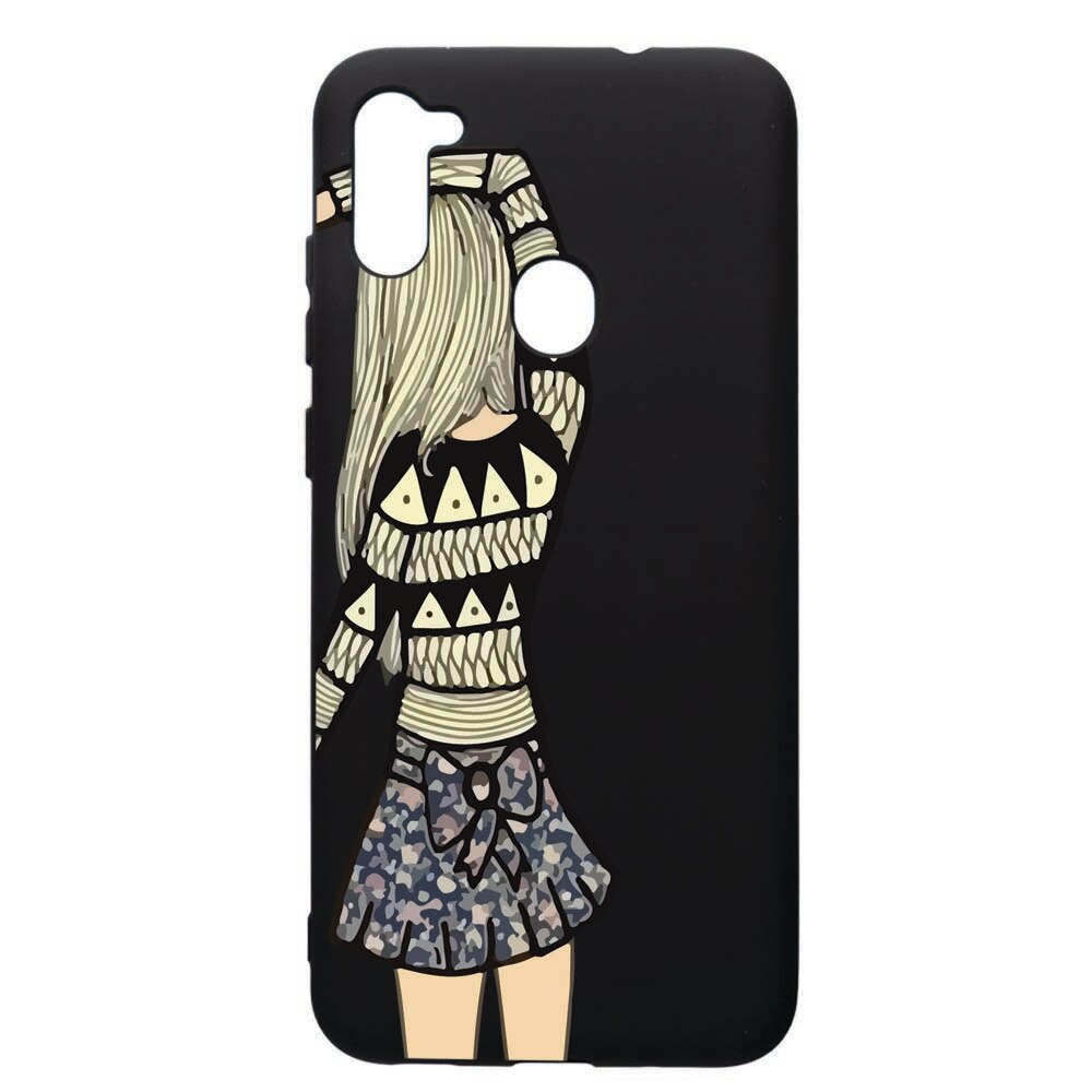 Husa de protectie Samsung Galaxy A11, Girl, silicon, cu interiorul din material textil, protectie camera, PB187