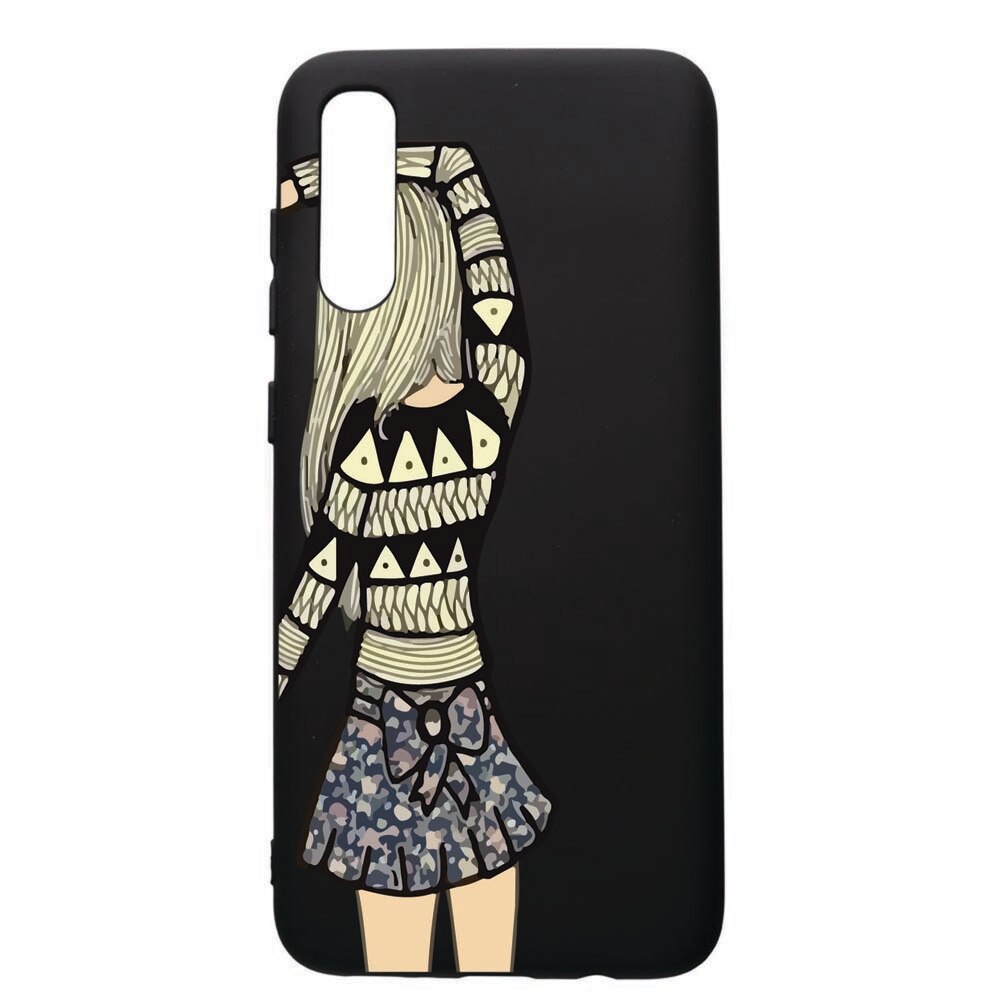 Husa de protectie Samsung Galaxy A50, Girl, silicon, cu interiorul din material textil, protectie camera, PB187
