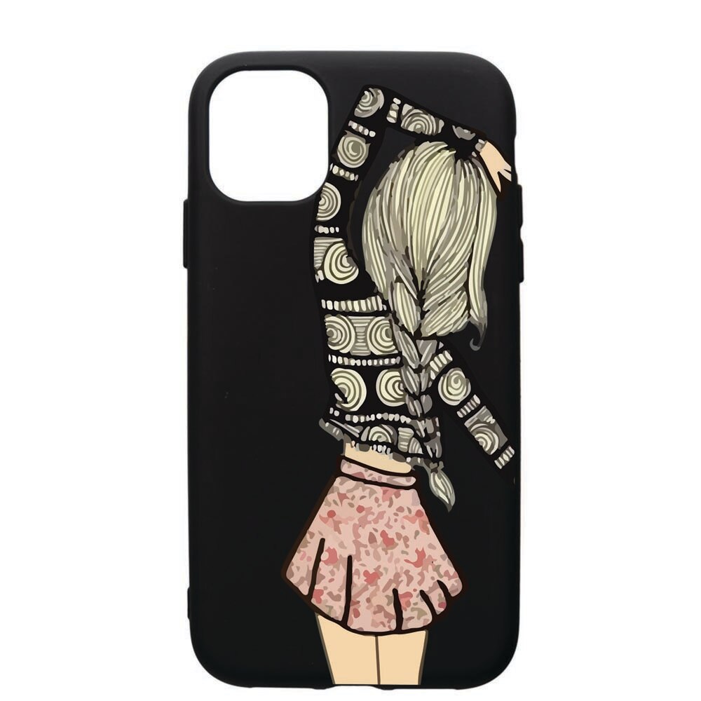 Husa de protectie Apple iPhone 12, Girl, silicon, cu interiorul din material textil, protectie camera, PB188