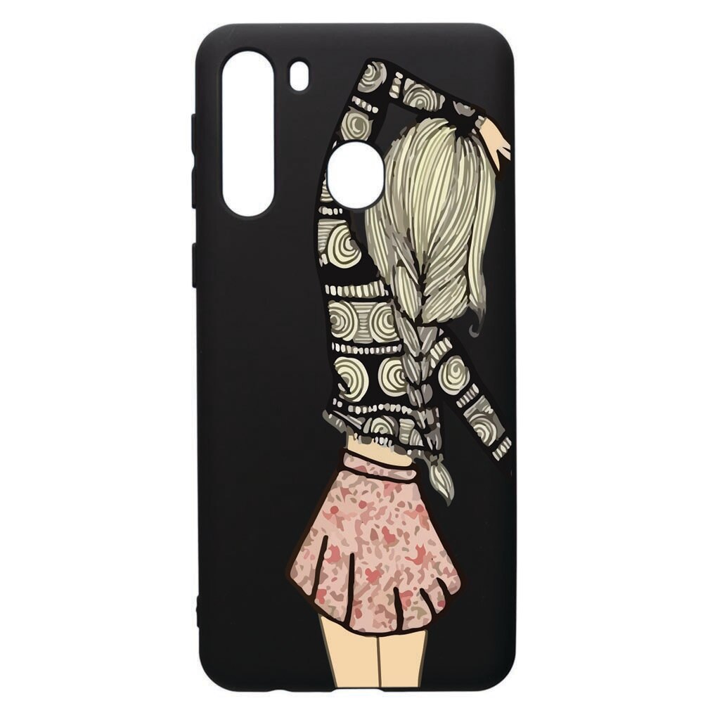 Husa de protectie Samsung Galaxy A21S, Girl, silicon, cu interiorul din material textil, protectie camera, PB188