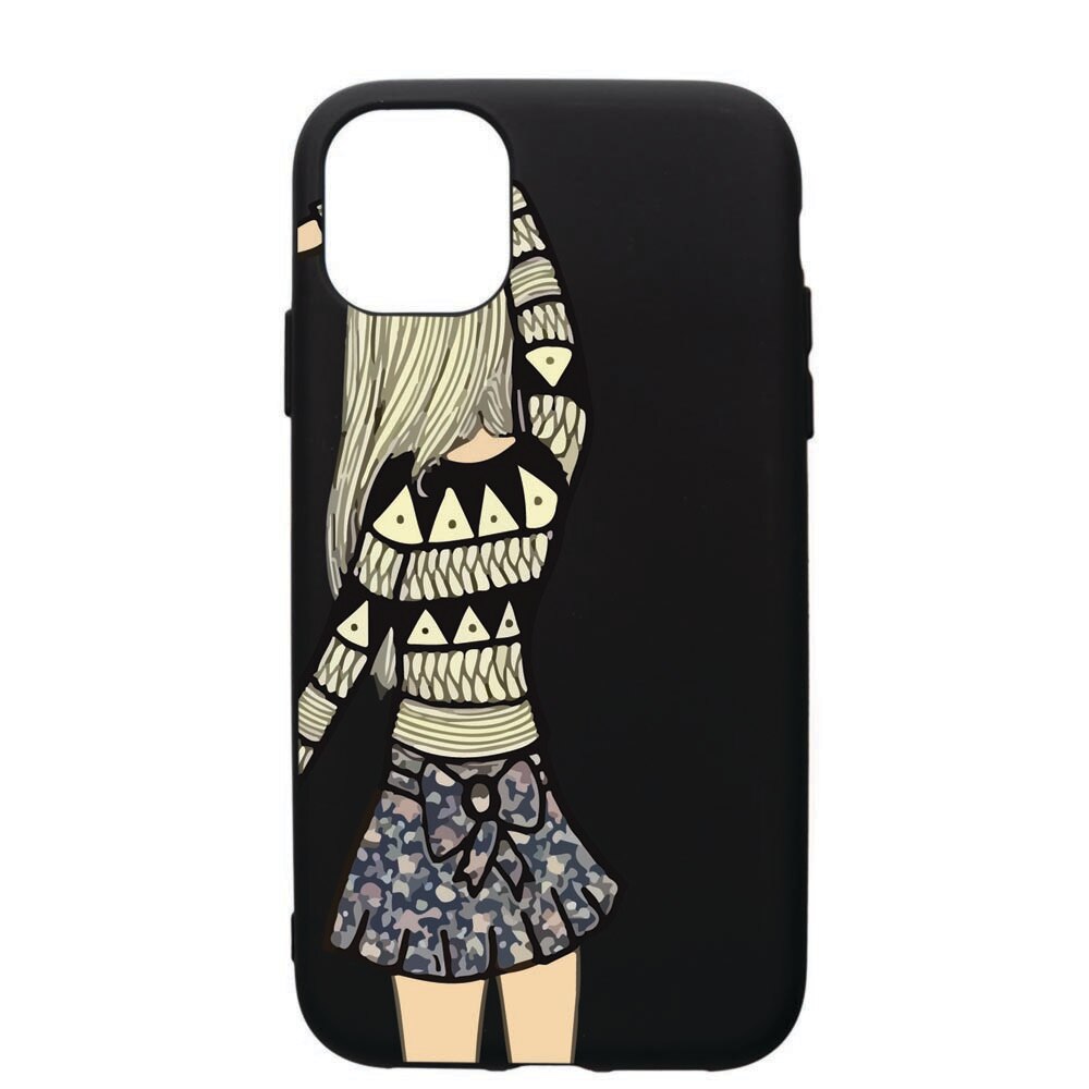 Husa de protectie Apple iPhone 12 Pro, Girl, silicon, cu interiorul din material textil, protectie camera, PB187