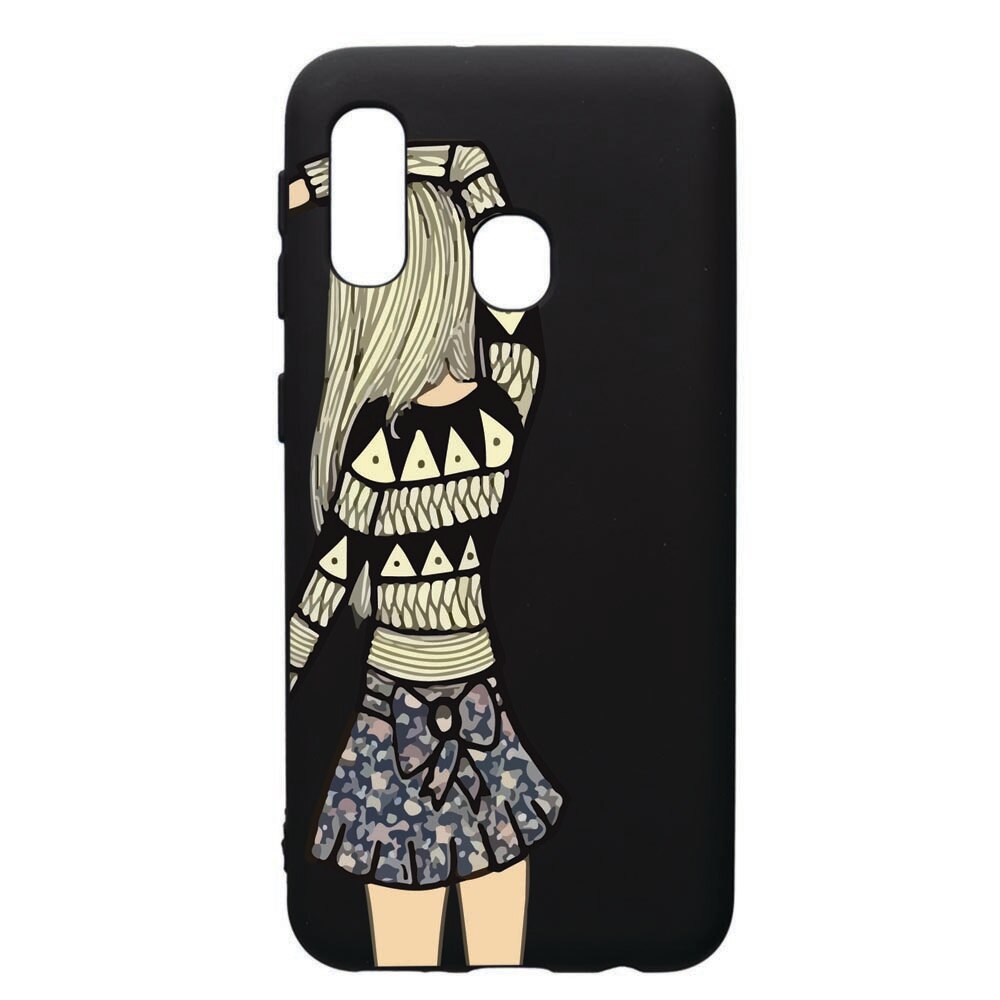 Husa de protectie Samsung Galaxy A20E, Girl, silicon, cu interiorul din material textil, protectie camera, PB187