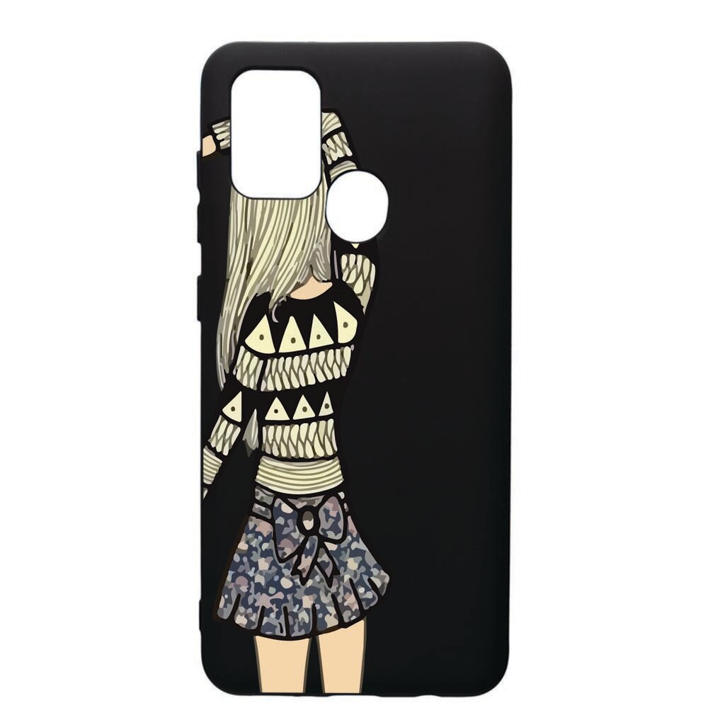 Husa de protectie Samsung Galaxy A21, Girl, silicon, cu interiorul din material textil, protectie camera, PB187
