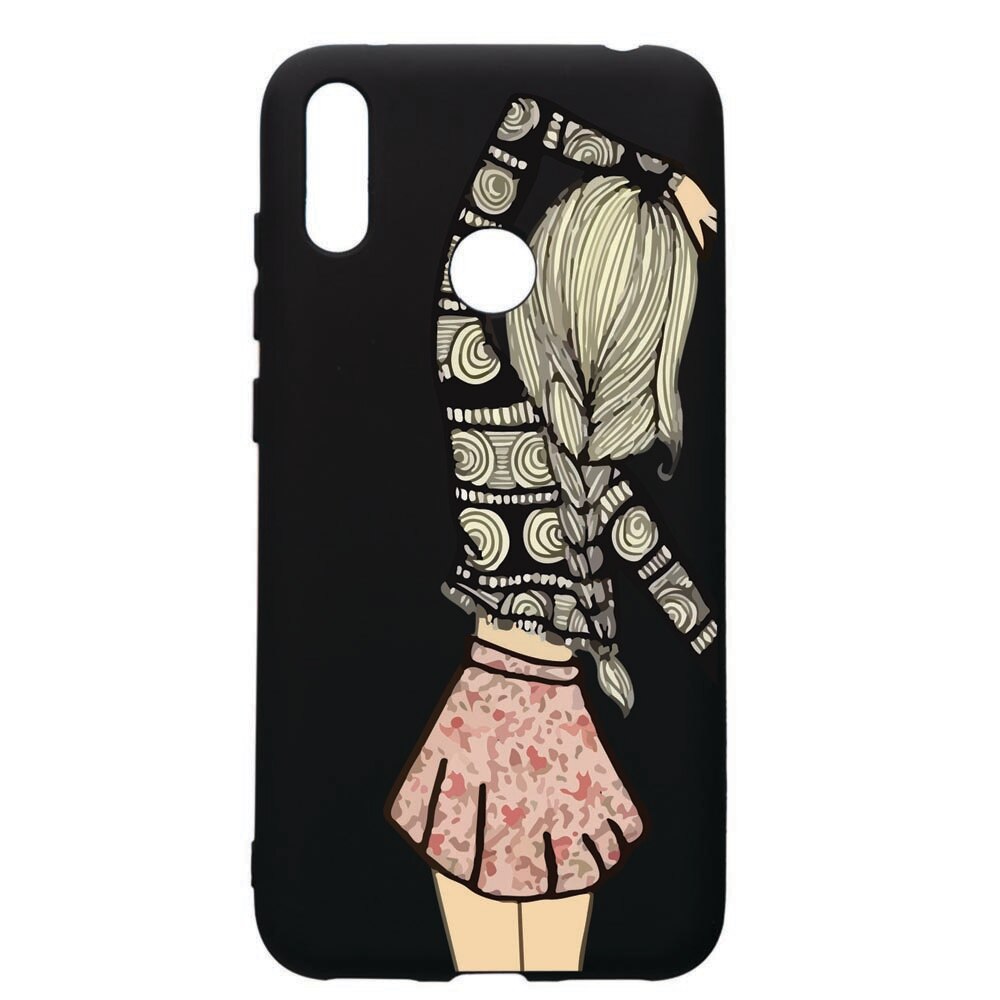Husa de protectie Huawei Y7 2019, Girl, silicon, cu interiorul din material textil, protectie camera, PB188