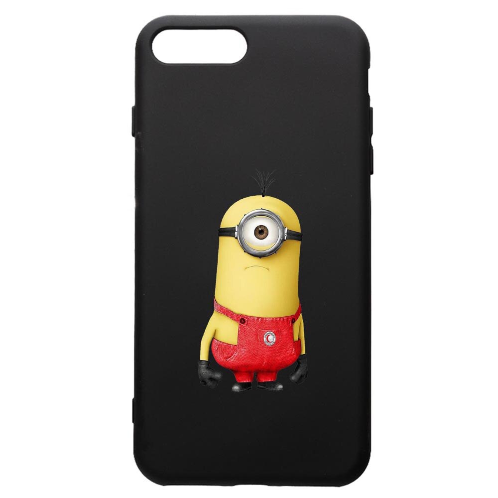 Husa de protectie Apple iPhone 8 Plus / iPhone 7 Plus, Cartoon, Minion, silicon, cu interiorul din material textil, protectie camera, PB206