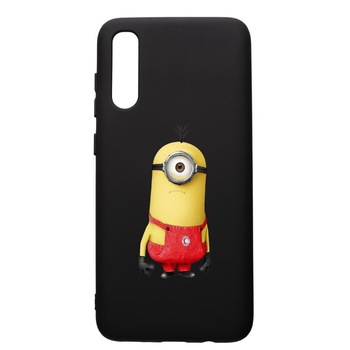 Husa de protectie Samsung Galaxy A70, Cartoon, Minion, silicon, cu interiorul din material textil, protectie camera, PB206 Husa de protectie Samsung Galaxy A70, Cartoon, Minion, silicon, cu interiorul din material textil, protectie camera, PB206