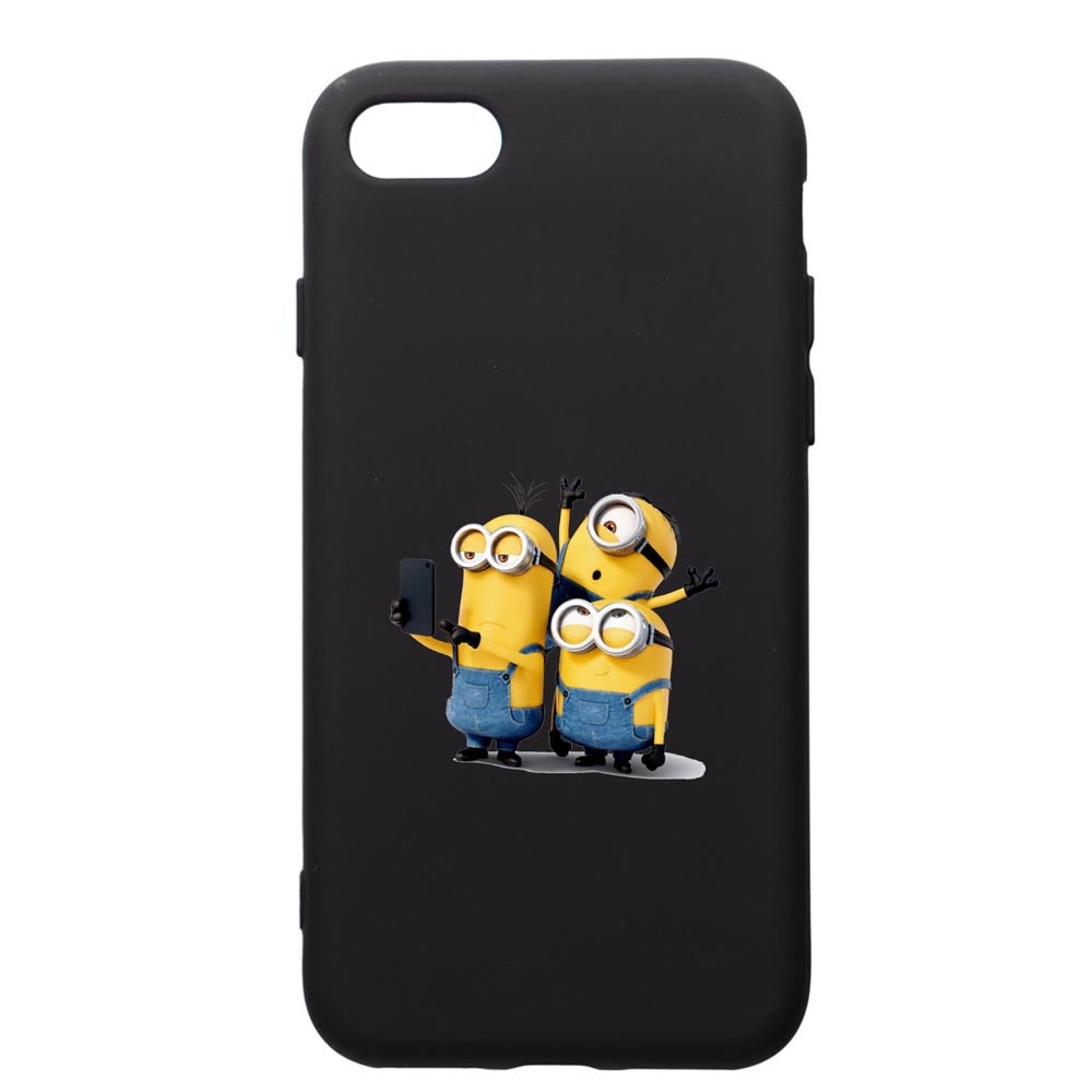 Husa de protectie Apple iPhone SE 2 / iPhone 8 / iPhone 7, Minion, silicon, cu interiorul din material textil, protectie camera, PB207