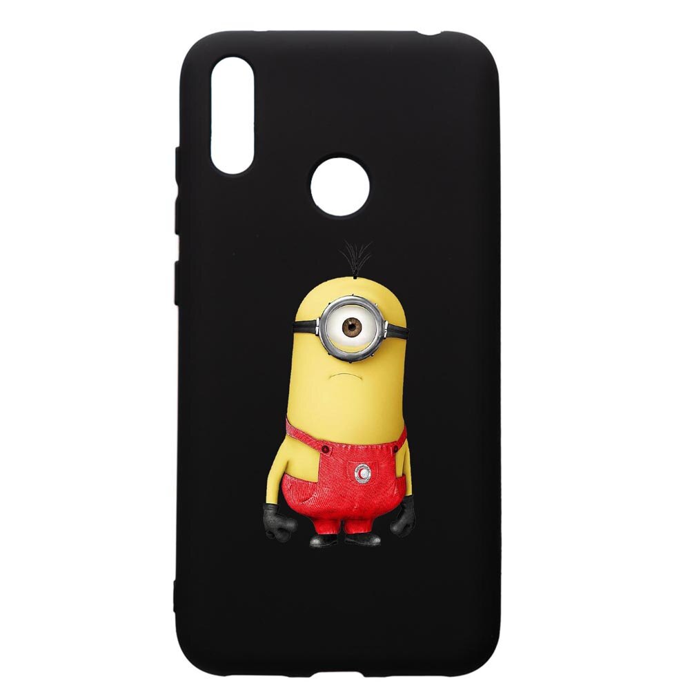 Husa de protectie Huawei Y7 2019, Cartoon, Minion, silicon, cu interiorul din material textil, protectie camera, PB206