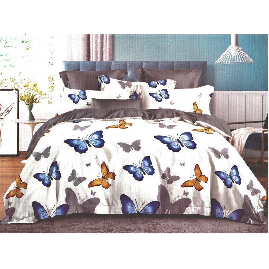 Set Lenjerie de pat dublu finet 6 piese cu Pilota 200 x 220 cm si 2 perne, Ralex Pucioasa, PFN610