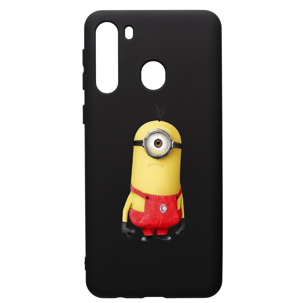 Husa de protectie Samsung Galaxy A21S, Cartoon, Minion, silicon, cu interiorul din material textil, protectie camera, PB206