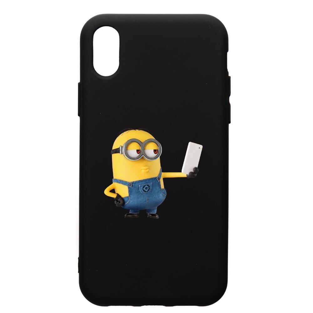 Husa de protectie Samsung Galaxy A01, Minion Selfie, silicon, cu interiorul din material textil, protectie camera, PB211
