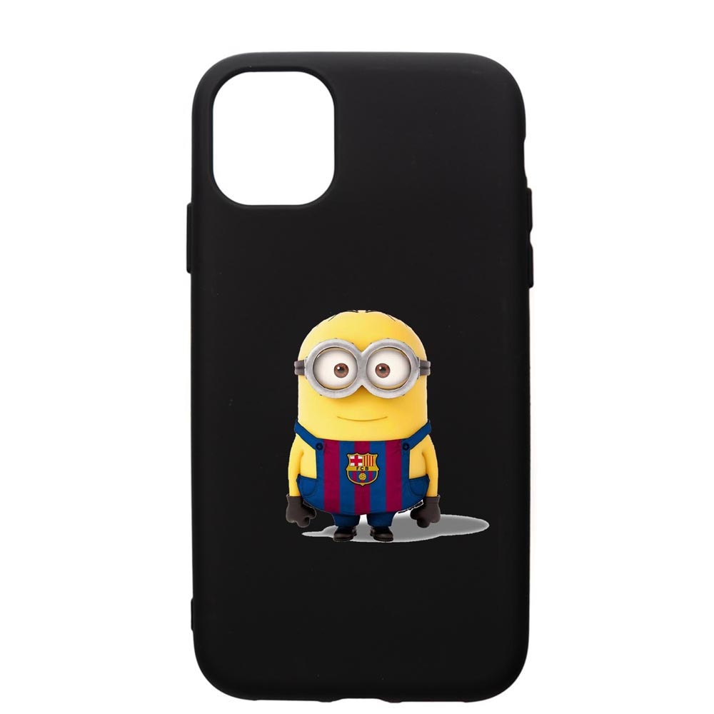 Husa de protectie Apple iPhone 11, Minion Football, silicon, cu interiorul din material textil, protectie camera, PB212