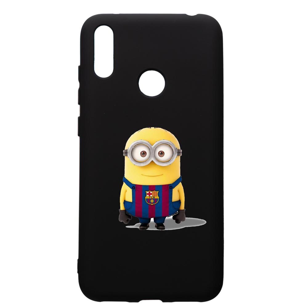 Husa de protectie Huawei Y7 2019, Minion Football, silicon, cu interiorul din material textil, protectie camera, PB212