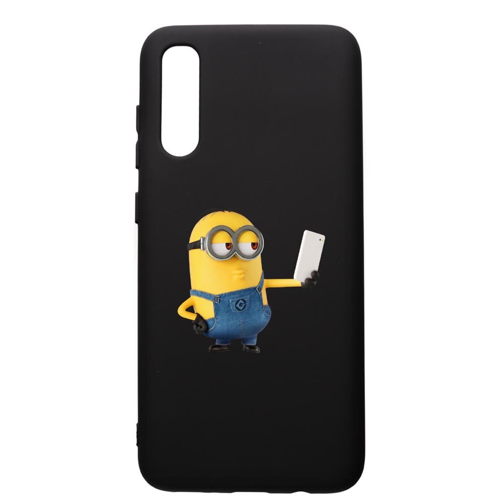 Husa de protectie Samsung Galaxy A50, Minion Selfie, silicon, cu interiorul din material textil, protectie camera, PB211