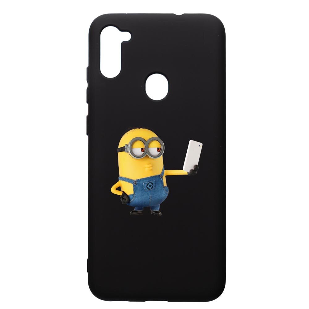 Husa de protectie Samsung Galaxy A11, Minion Selfie, silicon, cu interiorul din material textil, protectie camera, PB211