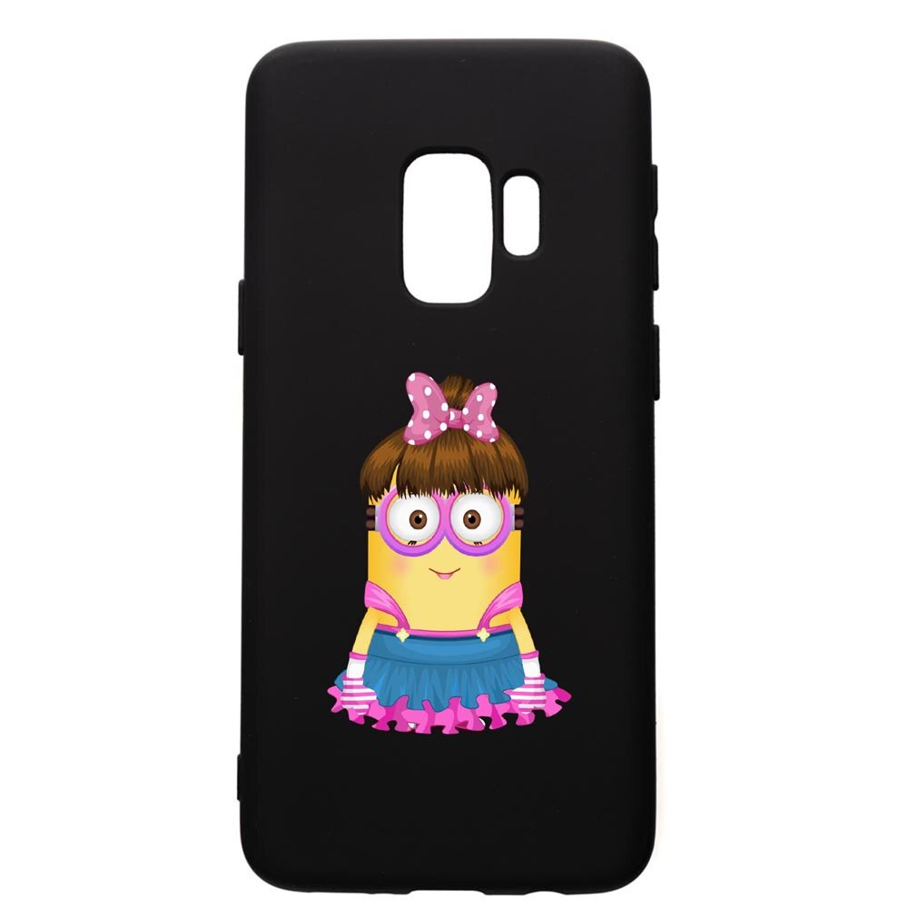 Husa de protectie Samsung Galaxy S9, Minion, Girl, silicon, cu interiorul din material textil, protectie camera, PB208