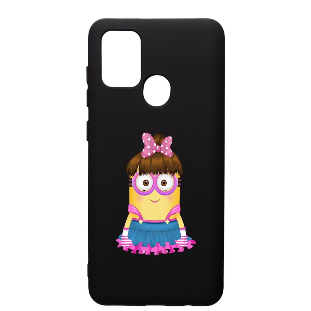 Husa de protectie Samsung Galaxy A21, Minion, Girl, silicon, cu interiorul din material textil, protectie camera, PB208