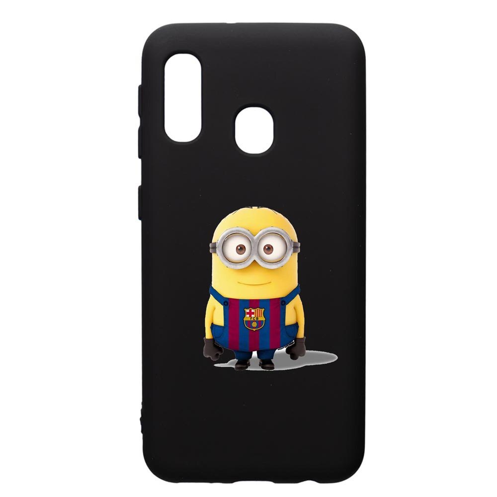 Husa de protectie Samsung Galaxy A20E, Minion Football, silicon, cu interiorul din material textil, protectie camera, PB212