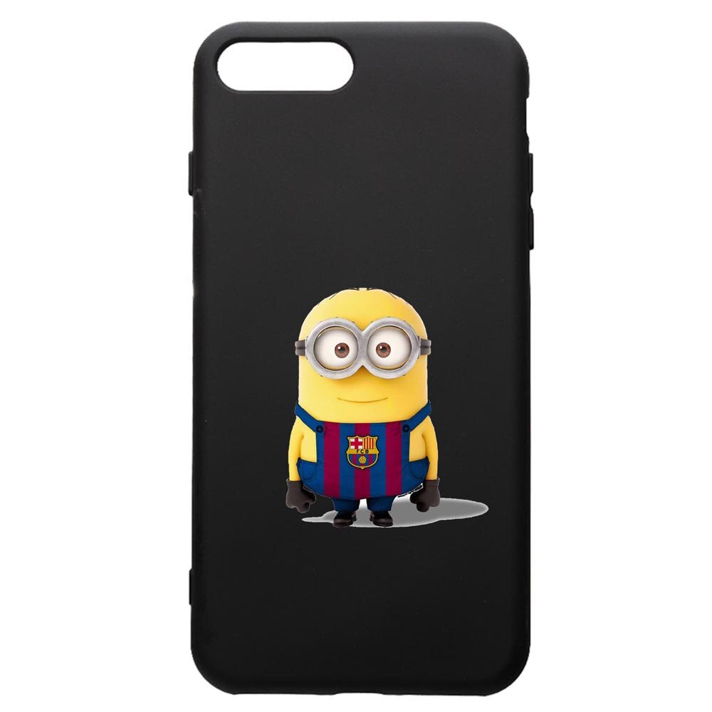 Husa de protectie Apple iPhone 8 Plus / iPhone 7 Plus, Minion Football, silicon, cu interiorul din material textil, protectie camera, PB212