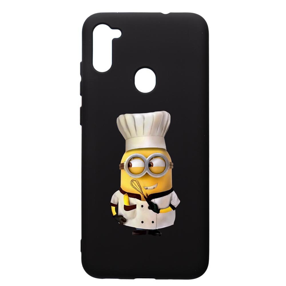 Husa de protectie Samsung Galaxy A11, Minion Chef, silicon, cu interiorul din material textil, protectie camera, PB215