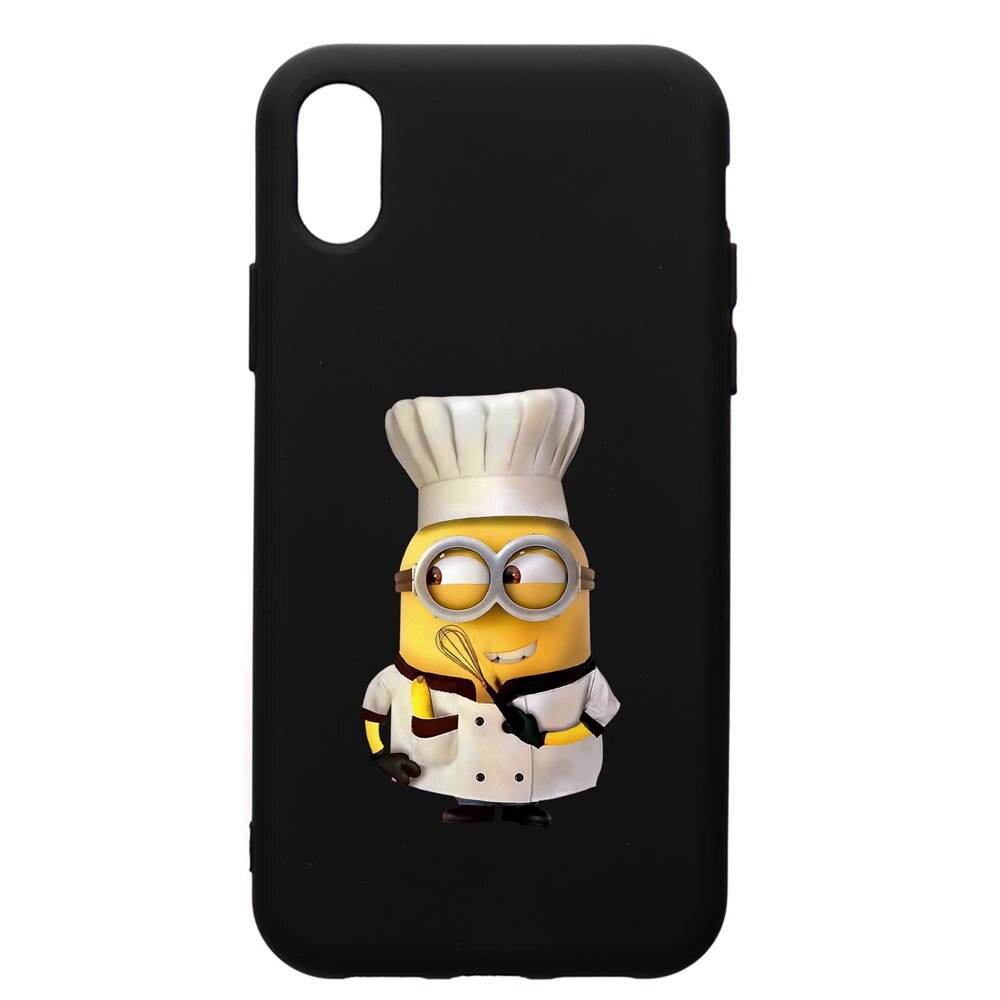 Husa de protectie Apple iPhone XS Max, Minion Chef, silicon, cu interiorul din material textil, protectie camera, PB215