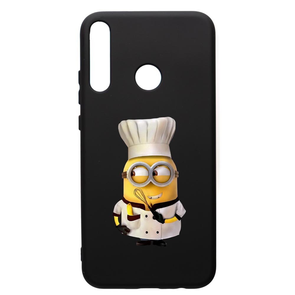 Husa de protectie Huawei P40 Lite E / Y7p, Minion Chef, silicon, cu interiorul din material textil, protectie camera, PB215
