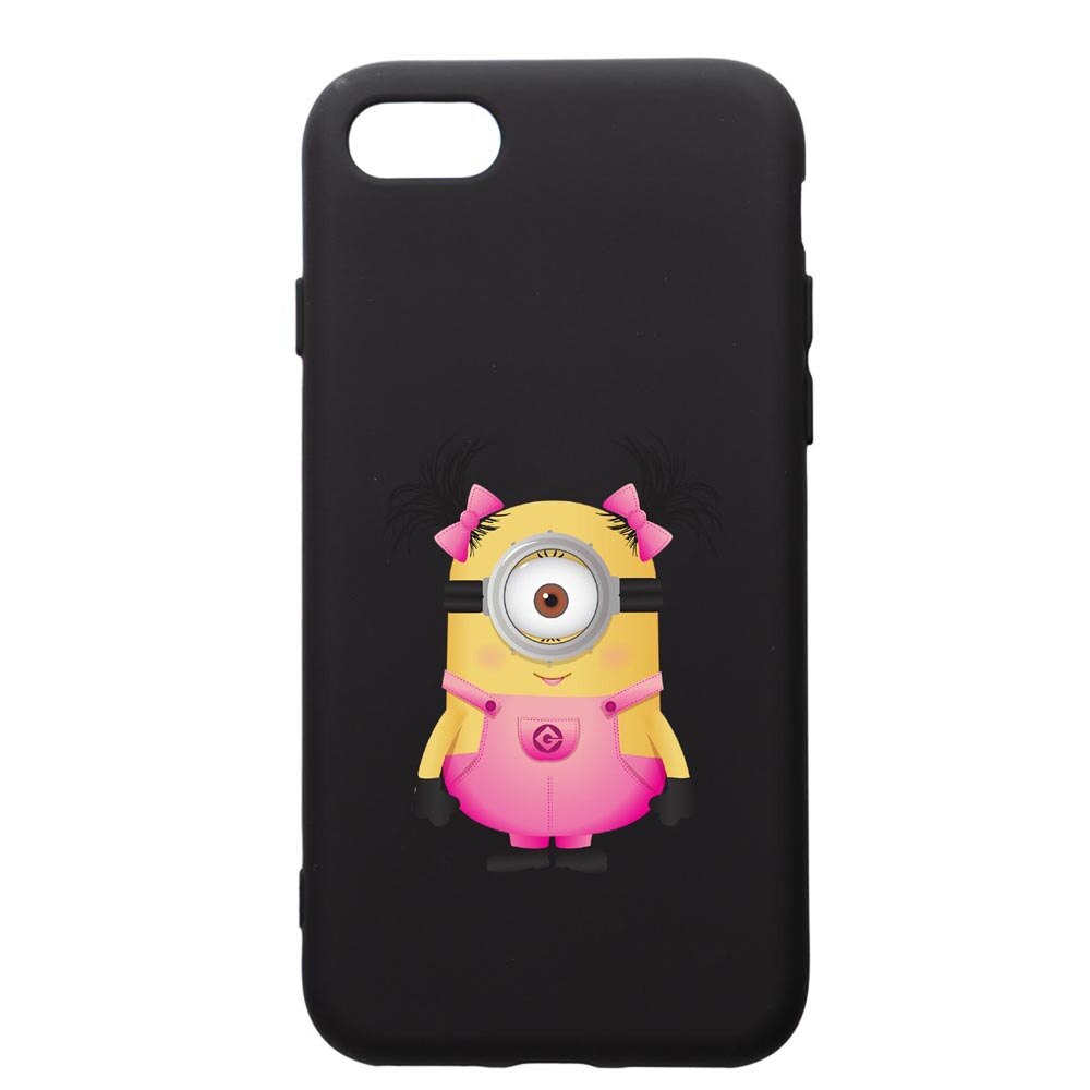 Husa de protectie Apple iPhone SE 2 / iPhone 8 / iPhone 7, Minion Girl, silicon, cu interiorul din material textil, protectie camera, PB213