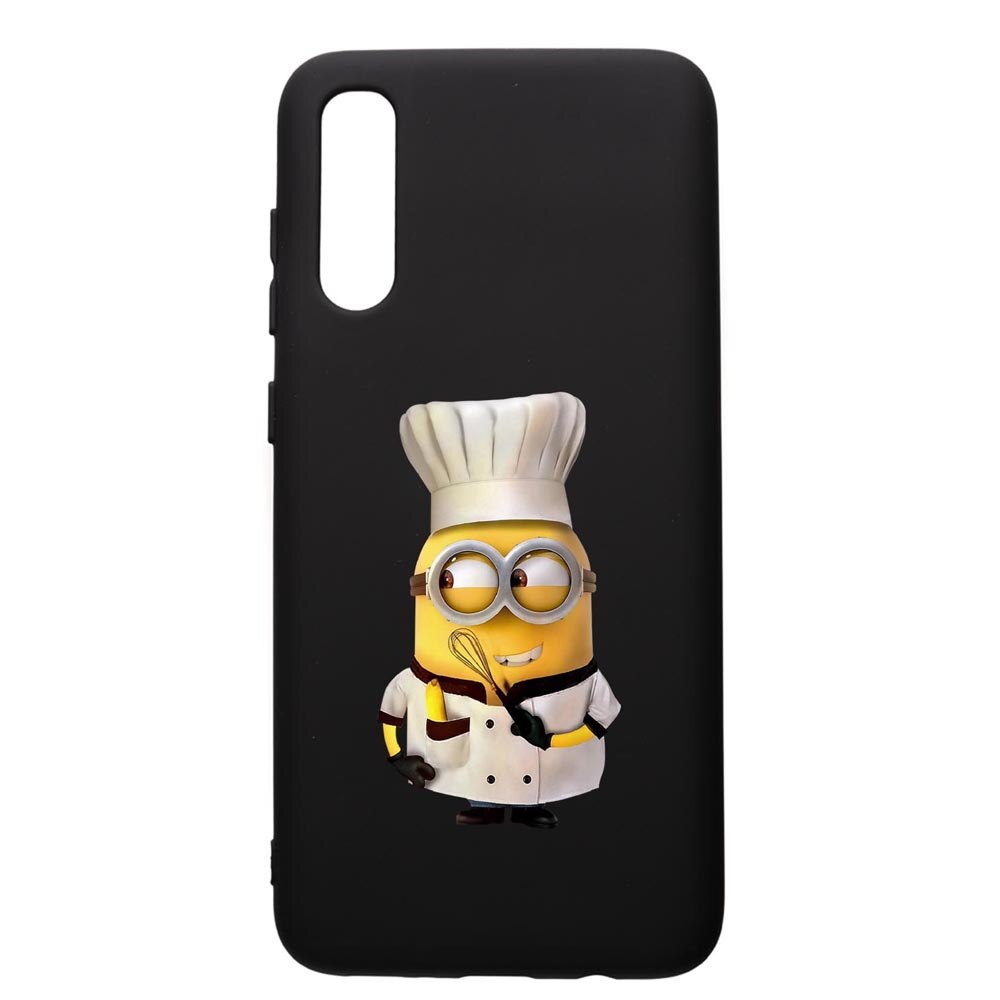 Husa de protectie Samsung Galaxy A50, Minion Chef, silicon, cu interiorul din material textil, protectie camera, PB215