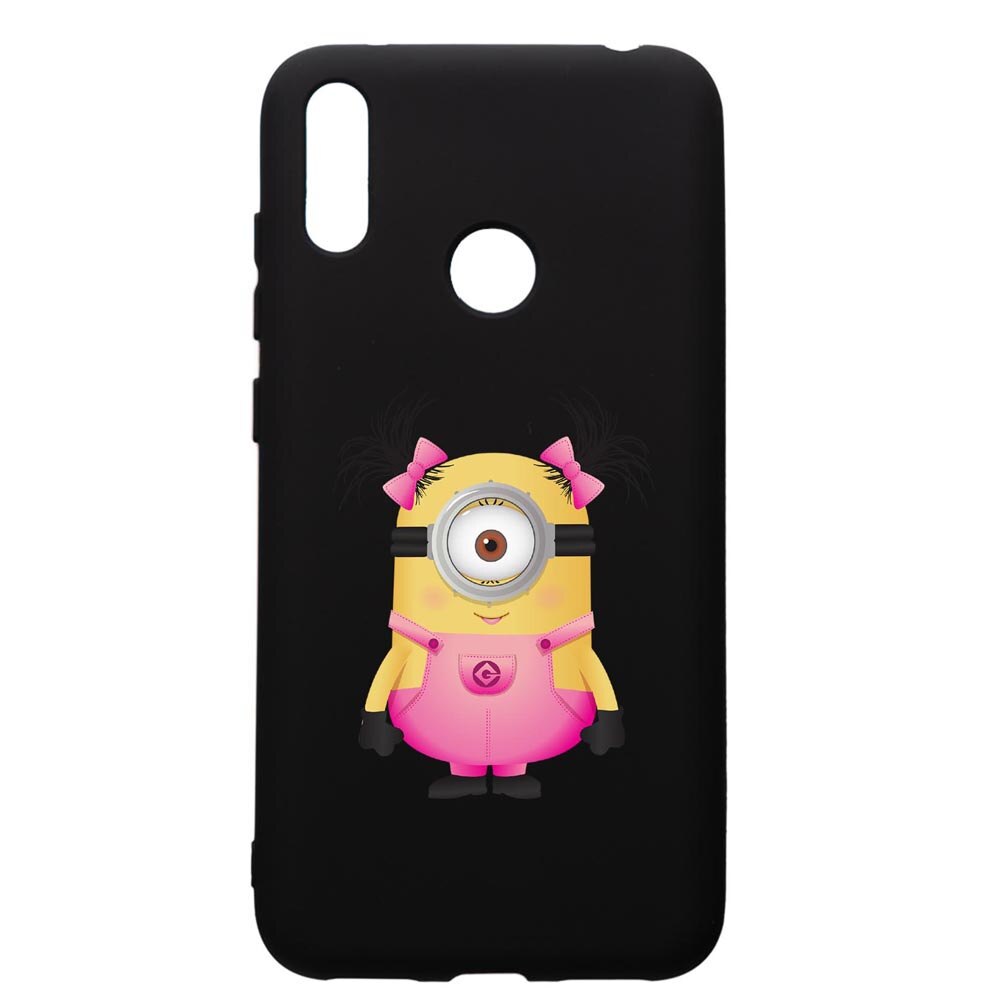 Husa de protectie Huawei Y7 2019, Minion Girl, silicon, cu interiorul din material textil, protectie camera, PB213