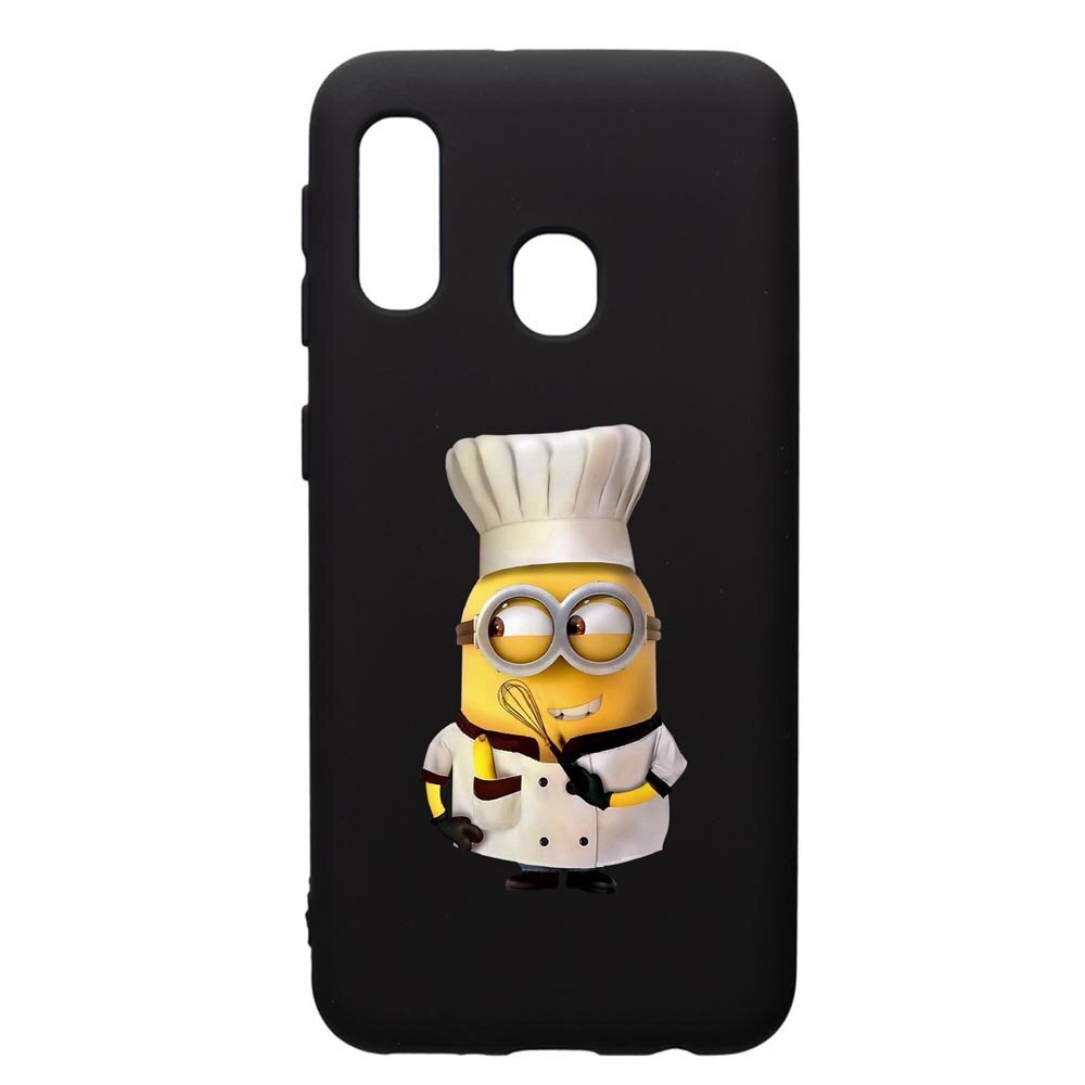 Husa de protectie Samsung Galaxy A20E, Minion Chef, silicon, cu interiorul din material textil, protectie camera, PB215